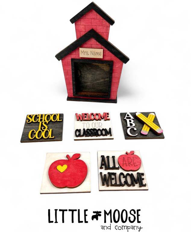 Mini School House Frame Interchangeable - mini square inserts