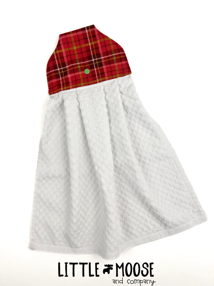 RTS - Hanging Towel - red Christmas plaid