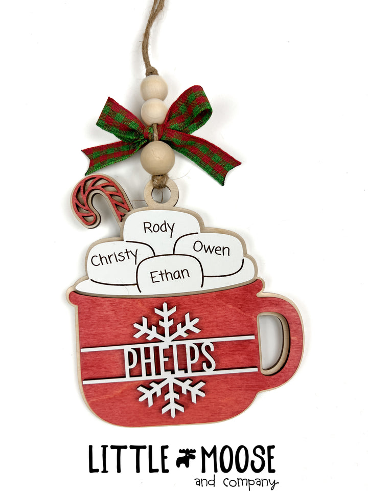 Ornament - Personalized Family Marshmallows Hot Cocoa Mug