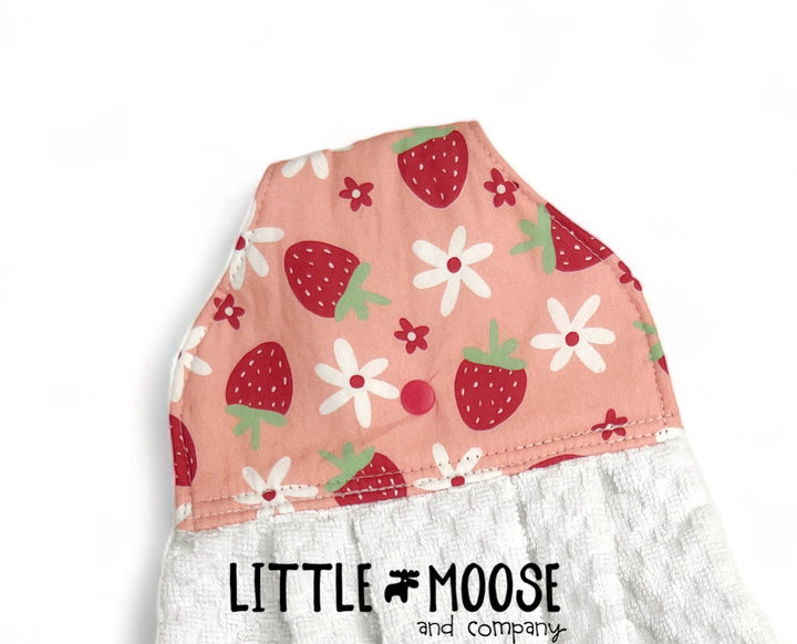 RTS - Hanging Towel - bright strawberries