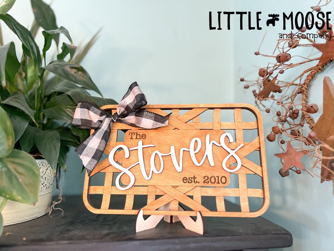 Tobacco Basket sign - personalized