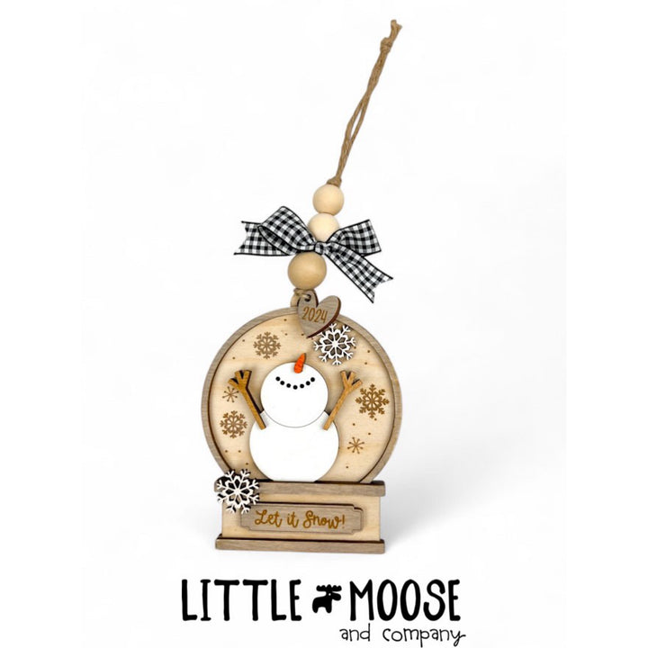 Ornament - Let it Snow! snow globe snowman