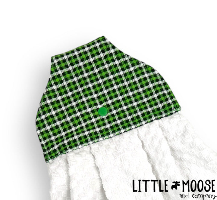 RTS - Hanging Towel - shamrock green plaid