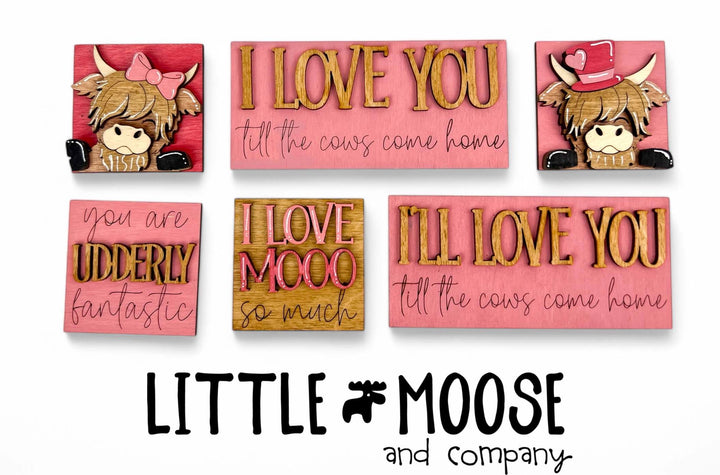 Mini Square Insert - Highland Cow - valentines
