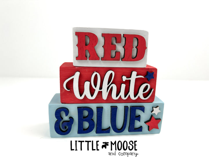 Word stacker - Red, White &amp; Blue