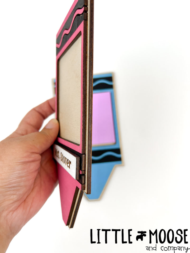 sticky note holder - crayon shaped