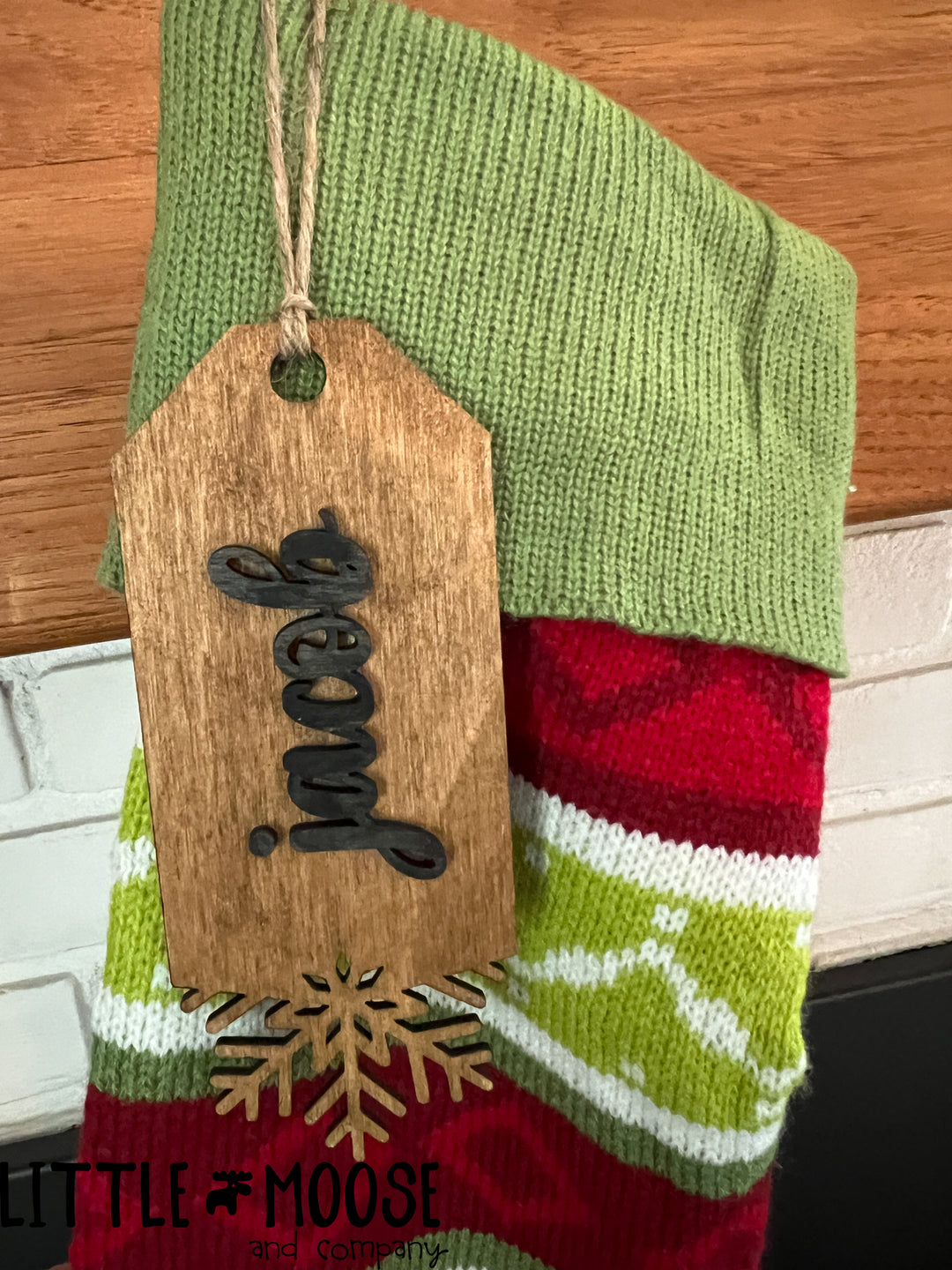 Stocking Tag or Ornament - personalized snowflake tag