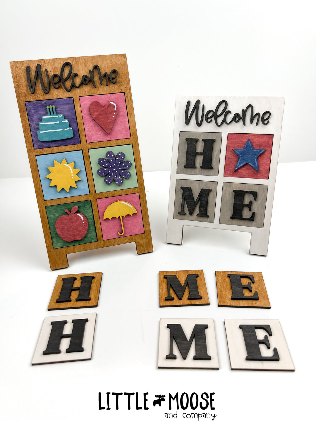 Mini Square Insert - H,M and E letter set