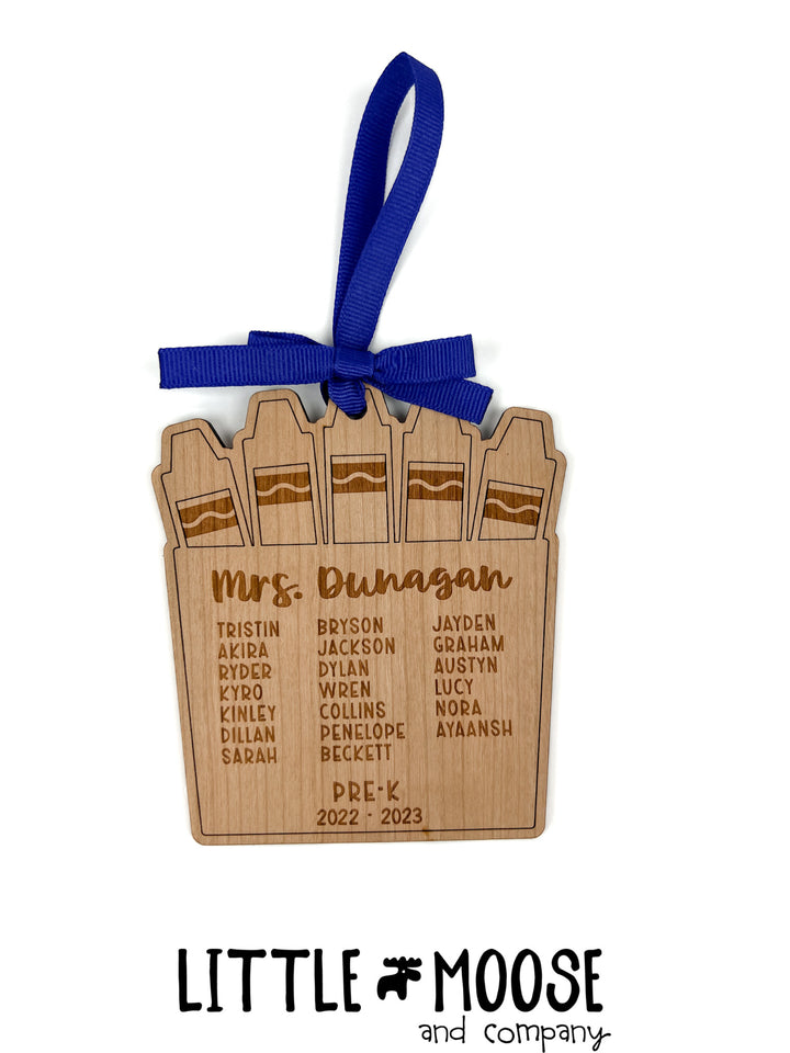 Ornament - Class roster crayon box