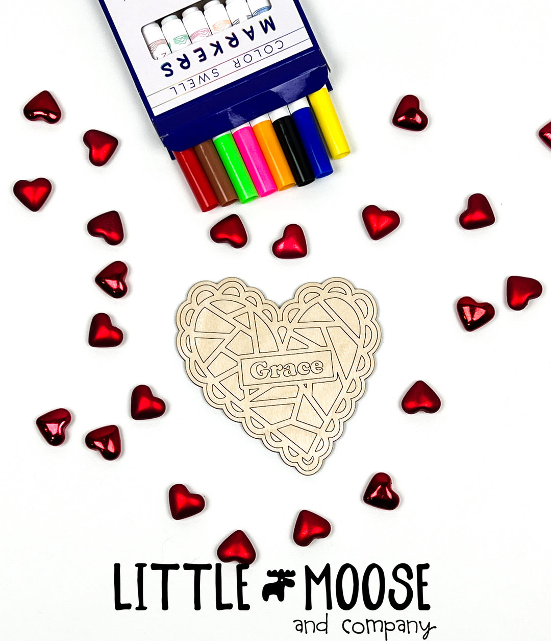 Color Me Kit - Personalized Heart cut out