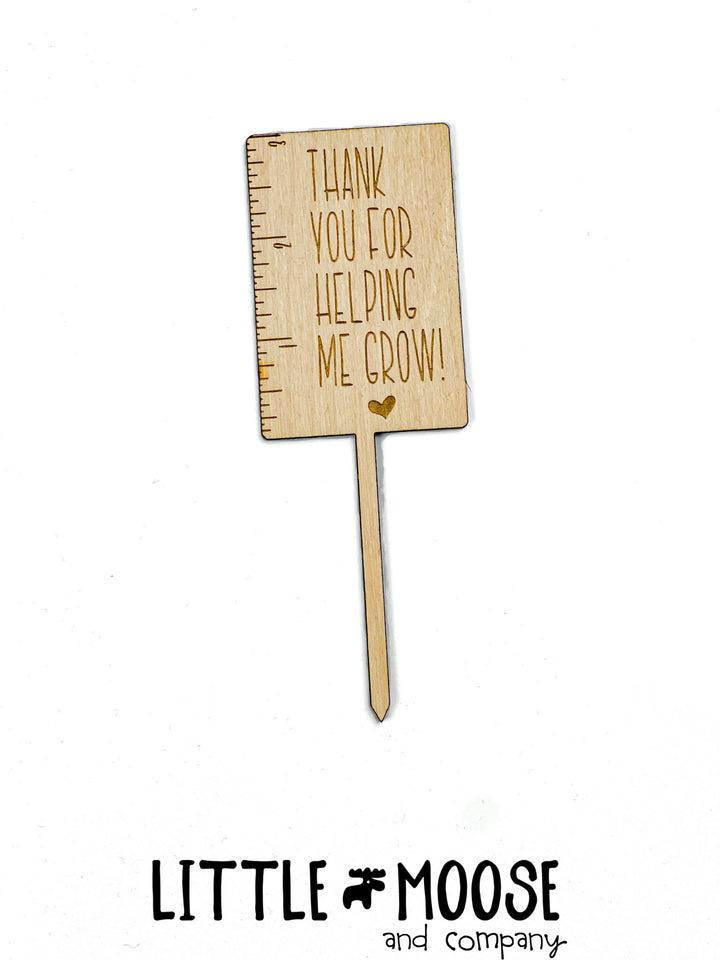 Thank You for Helping Me Grow Ruler plant stake