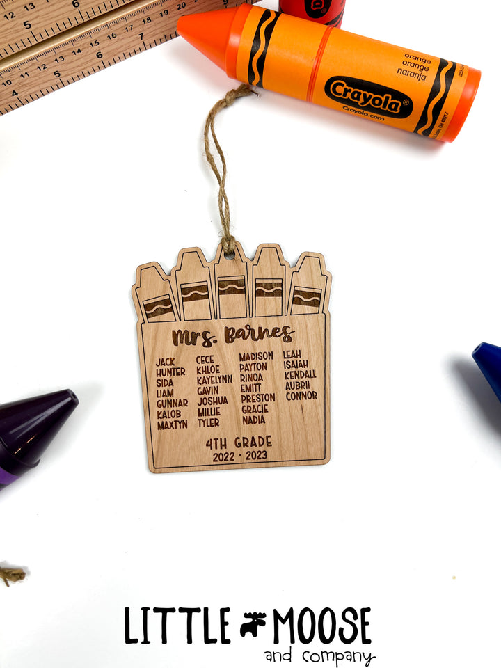 Ornament - Class roster crayon box